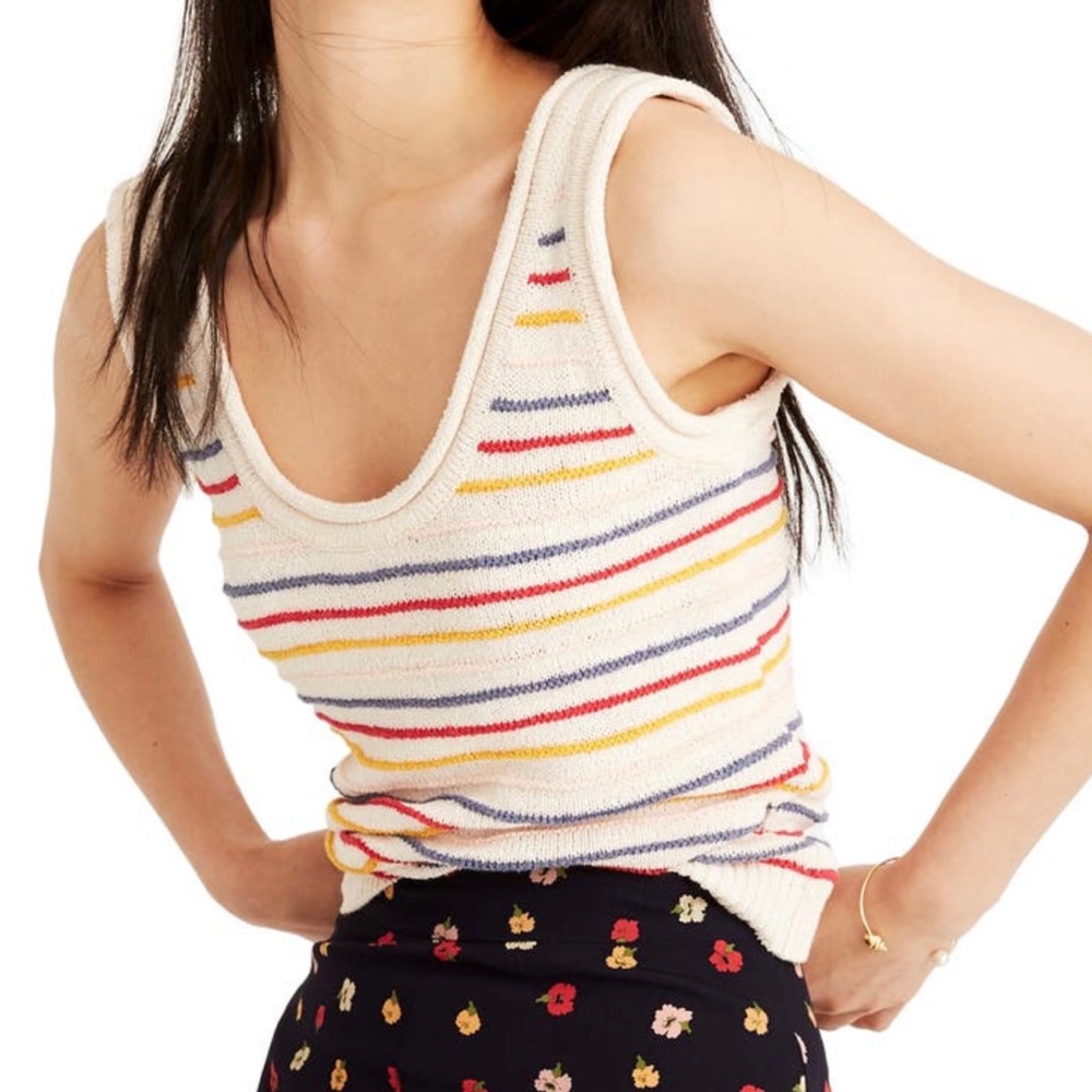 Madewell rainbow stripe sweater tank top